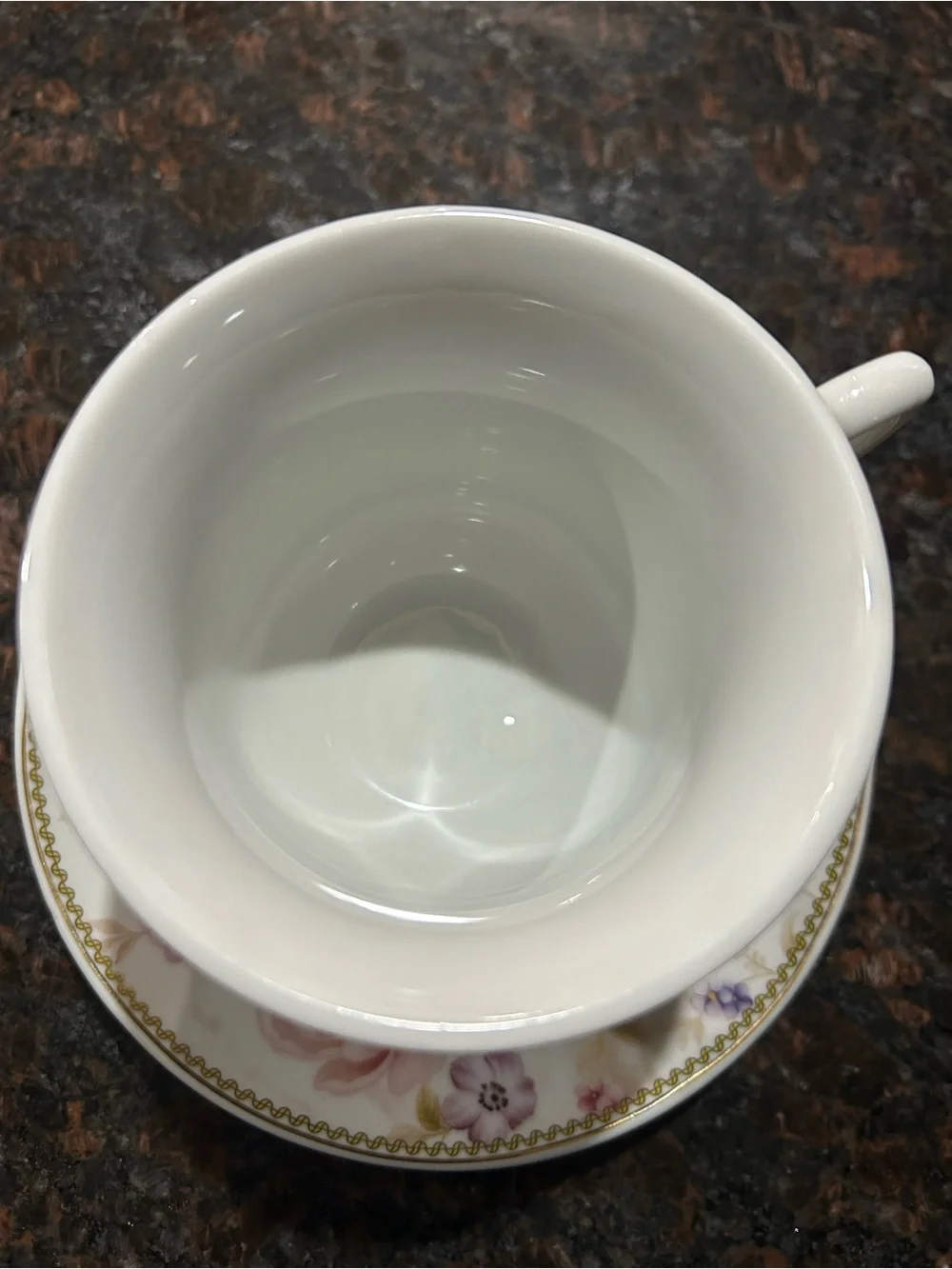 Elegant Floral Porcelain Tea Cup and Saucer - Pink and Cream